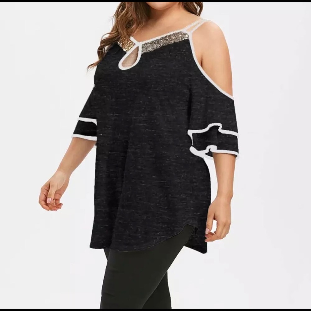 Black- Cold Shoulder Women’s Blouse